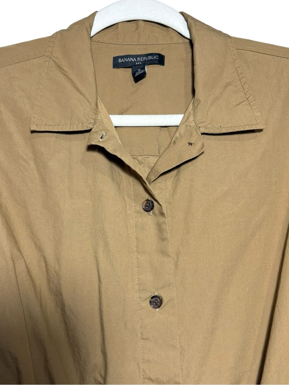 BANANA REPUBLIC | Women’s Whiskey Poplin Midi Shirt Dress size S Tailored Belted - Picture 8 of 14